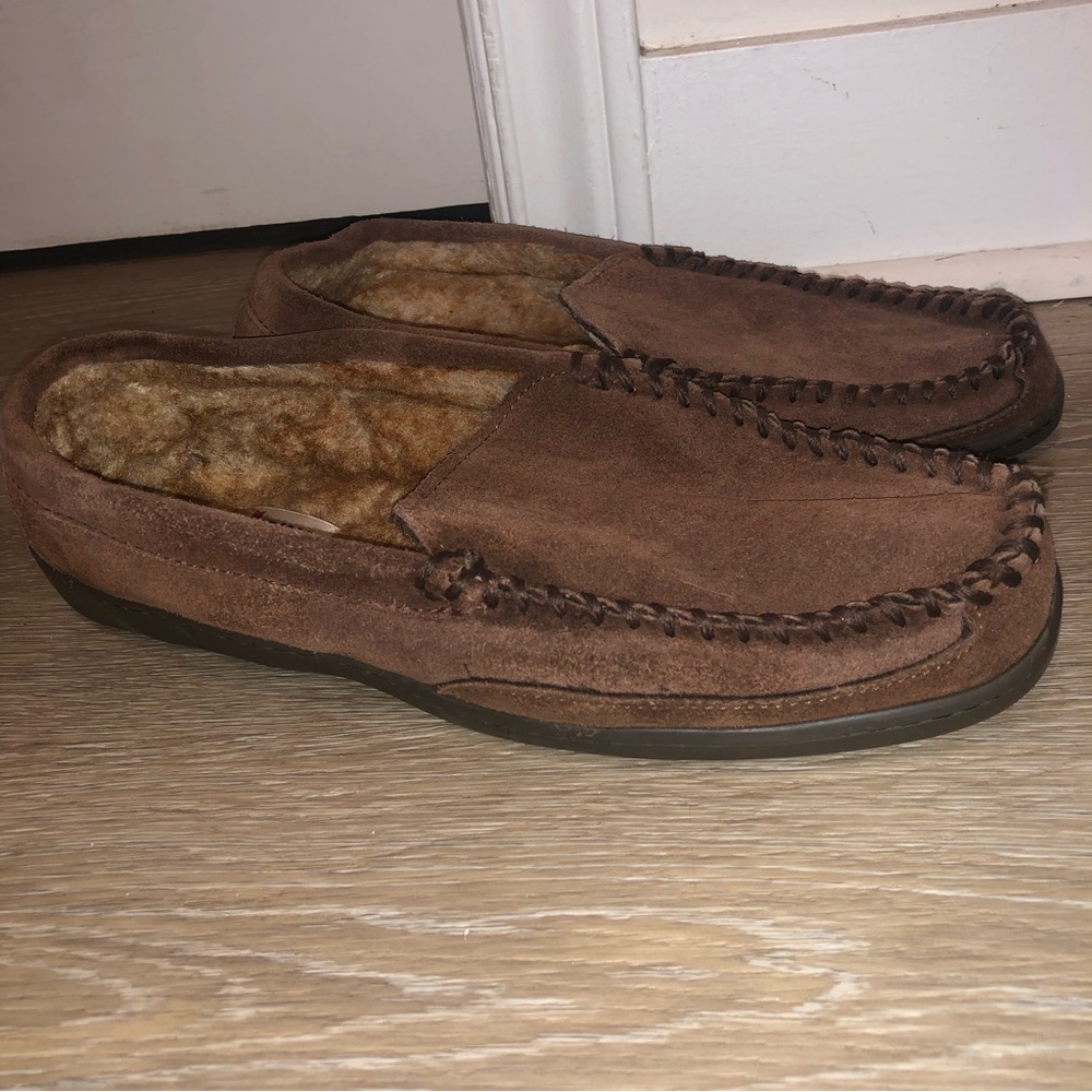 Minne tonka mens leather slippers size 10